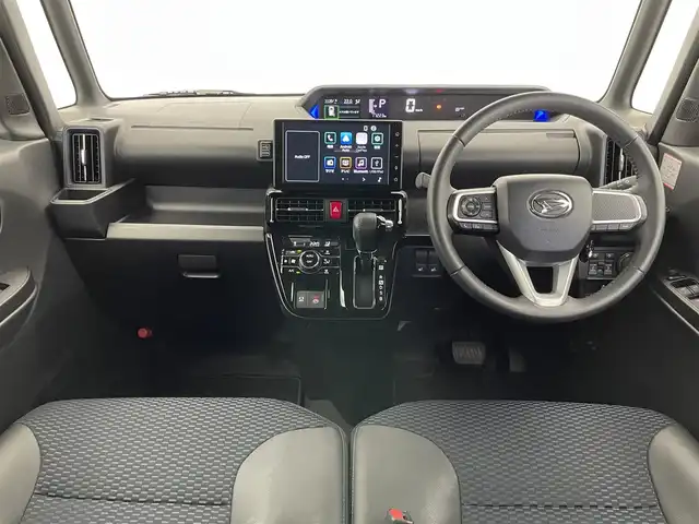 ダイハツ タント カスタム RS 愛知県 2022(令4)年 1.8万km クールバイオレットクリスタルシャイン 純正９型ディスプレイ　フルセグＴＶ　ＨＤＭＩ　カープレイ対応　ハーフレザー　シートヒーター　バックカメラ　両側パワースライドドア　スマアシIII　衝突軽減　コーナーセンサー　ＬＥＤライト　フォグランプ　オートハイビーム　車線逸脱　電動パーキングブレーキ　禁煙車