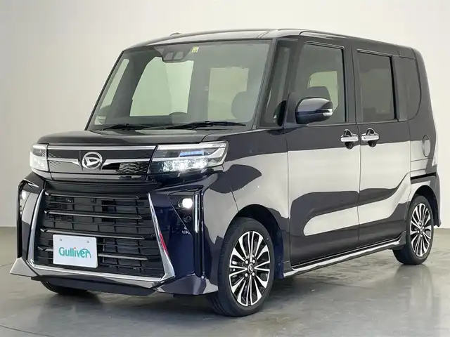 ダイハツ タント カスタム RS 愛知県 2022(令4)年 1.8万km クールバイオレットクリスタルシャイン 純正９型ディスプレイ　フルセグＴＶ　ＨＤＭＩ　カープレイ対応　ハーフレザー　シートヒーター　バックカメラ　両側パワースライドドア　スマアシIII　衝突軽減　コーナーセンサー　ＬＥＤライト　フォグランプ　オートハイビーム　車線逸脱　電動パーキングブレーキ　禁煙車