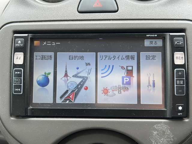日産 マーチ 12X 福島県 2010(平22)年 7.3万km バーニングレッド 純正ナビ/(TV&BT&DVD.CD&AM.FM)/現状ナビ＆ワンセグ使用できます/ＥＴＣ/社外15inアルミホイール/ハロゲンライト/電動格納ミラー/スマートキー/プッシュスタート/Ｗエアバッグ/エンジンスターター/ＡＢＳ/ドアバイザー/純正フロアマット/保証書/取扱説明書