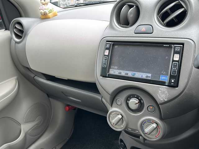 日産 マーチ 12X 福島県 2010(平22)年 7.3万km バーニングレッド 純正ナビ/(TV&BT&DVD.CD&AM.FM)/現状ナビ＆ワンセグ使用できます/ＥＴＣ/社外15inアルミホイール/ハロゲンライト/電動格納ミラー/スマートキー/プッシュスタート/Ｗエアバッグ/エンジンスターター/ＡＢＳ/ドアバイザー/純正フロアマット/保証書/取扱説明書