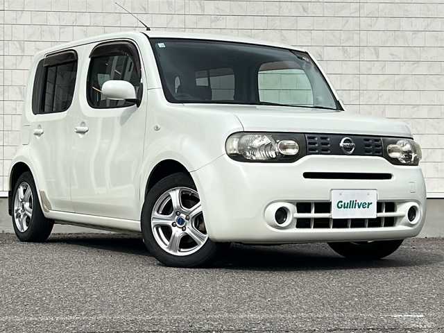 日産 キューブ 15X FOUR Vセレクション 福島県 2011(平23)年 10.1万km ホワイトパール 4WD 純正７型ナビ　フルセグ　ＢＴ　スマートキー　スペアキー　プッシュスタート　パートタイム４ＷＤ　電格ミラー　ＥＣＯモード　センターコンソール　純正ドアバイザー　純正フロアマット　社外１５インチＡＷ