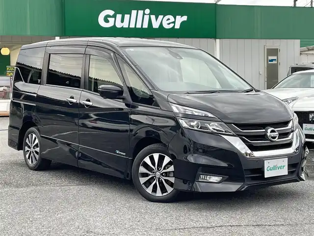 日産 セレナ ハイウェイスター Vセレクション 千葉県 2018(平30)年 5.3万km ダイヤモンドブラック エマージェンシーブレーキ/アラウンドビューモニター/プロパイロット/純正9インチSDナビ【MM517D-L】/・CD/DVD/Blu-ray/MSV/Bluetooth/フルセグTV/純正フリップダウンモニター/インテリジェントルームミラー/両後ハンズフリーオートスライドドア/インテリジェントキー/前席シートヒーター/標識認識機能/ブラインドスポットモニター/前後コーナーセンサー/純正16インチアルミホイール/純正LEDヘッドライト/フォグランプ/純正ドライブレコーダー/ETC/ブレーキオートホールド/アイドリングストップ/本革巻きステアリング/サイド＆カーテンエアバッグ