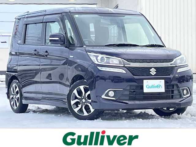 スズキ ソリオ バンディット HV MV 道北・旭川 2016(平28)年 6.9万km ミッドナイトバイオレットメタリック /4WD//禁煙車//社外ナビ/CD/DVD/SD/USB/iPod/TV//前席シートヒーター//片側パワースライドドア//クルーズコントロール//バックカメラ//オートライト//LEDヘッドライト//純正15インチアルミホイール//デュアルカメラブレーキサポート//誤発進抑制機能//車線逸脱警報//純正フロアマット//ドライブレコーダー//保証書