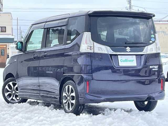 スズキ ソリオ バンディット HV MV 道北・旭川 2016(平28)年 6.9万km ミッドナイトバイオレットメタリック /4WD//禁煙車//社外ナビ/CD/DVD/SD/USB/iPod/TV//前席シートヒーター//片側パワースライドドア//クルーズコントロール//バックカメラ//オートライト//LEDヘッドライト//純正15インチアルミホイール//デュアルカメラブレーキサポート//誤発進抑制機能//車線逸脱警報//純正フロアマット//ドライブレコーダー//保証書