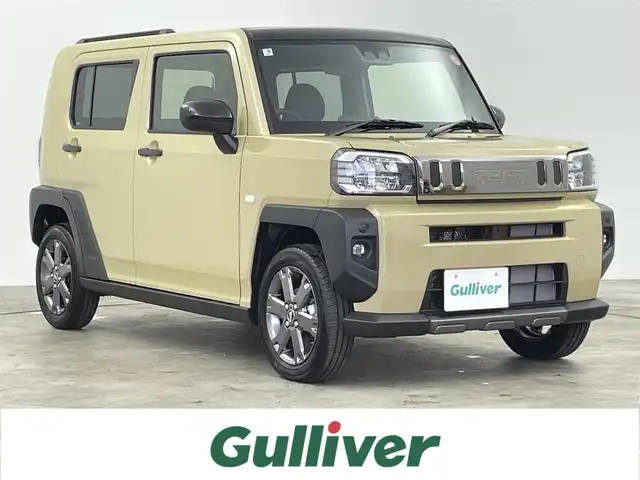 ダイハツ タフト G ダーククロムベンチャー 千葉県 2025(令7)年 0.1千km サンドベージュメタリック 届出済未使用車/登録時走行9km/ガラスルーフ/アイドリングストップ/スマートアシスト/衝突警報機能/衝突回避支援ブレーキ機能/ブレーキ制御付誤発進抑制機能/車線逸脱警報機能/路外逸脱警報機能/ふらつき警報/先行車発進お知らせ機能/標識認識機能/全車速追従機能付オートクルーズコントロール/レーンキープコントロール/シートヒーター前席/オートハイビーム/アダプティブドライビングビーム/電動パーキングブレーキ/オートブレーキホールド/LEDヘッドライト/フォグライト