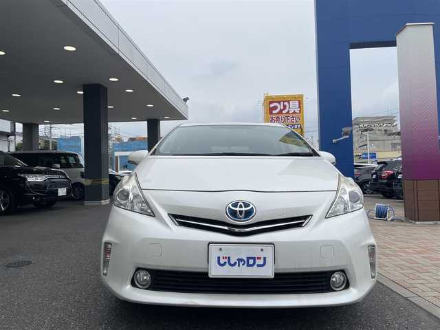 トヨタ プリウス α S チューンブラック 千葉県 2014(平26)年 10万km ホワイトパールクリスタルシャイン (株)IDOMが運営する【じしゃロン八千代店】の自社ローン対象車両になります。こちらは現金またはオートローンご利用時の価格です。自社ローンご希望の方は別途その旨お申付け下さい/純正ナビ（CD・DVD・BT接続可）/フルセグテレビ/バックカメラ/ETC/フォグランプ
