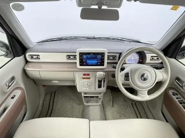 スズキ ラパン X 千葉県 2023(令5)年 1.4万km フォーンベージュM スズキセーフティサポート/・衝突軽減ブレーキ/・レーンキープアシスト/・コーナーセンサー/純正７インチディスプレイオーディオ/・USB/・Bluetooth/・スマホ連携/バックカメラ/LEDオートライト/前席シートヒーター/純正14インチアルミホイール/ドアバイザー/純正フロアマット/プッシュスタート/スマートキー