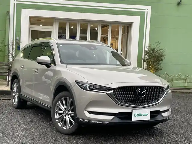 マツダ ＣＸ－８ XD エクスクルーシブモード 埼玉県 2021(令3)年 3.9万km プラチナクォーツメタリック サンルーフ/茶革シート/シートヒーター＆エアシート/パワーシート/BOSEサウンド/純正ナビTV/360度カメラ/前後ドラレコ/パワーバックドア/クリアランスソナー/純正１９インチアルミ/LEDヘッドライト/ヘッドアップディスプレイ/プッシュスタート/スマートキー/レーダークルーズコントロール/保証書付整備手帳/取扱説明書