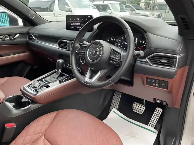 マツダ ＣＸ－８ XD エクスクルーシブモード 埼玉県 2021(令3)年 3.9万km プラチナクォーツメタリック サンルーフ/茶革シート/シートヒーター＆エアシート/パワーシート/BOSEサウンド/純正ナビTV/360度カメラ/前後ドラレコ/パワーバックドア/クリアランスソナー/純正１９インチアルミ/LEDヘッドライト/ヘッドアップディスプレイ/プッシュスタート/スマートキー/レーダークルーズコントロール/保証書付整備手帳/取扱説明書