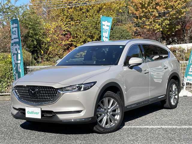 マツダ ＣＸ－８ XD エクスクルーシブモード 埼玉県 2021(令3)年 3.9万km プラチナクォーツメタリック サンルーフ/茶革シート/シートヒーター＆エアシート/パワーシート/BOSEサウンド/純正ナビTV/360度カメラ/前後ドラレコ/パワーバックドア/クリアランスソナー/純正１９インチアルミ/LEDヘッドライト/ヘッドアップディスプレイ/プッシュスタート/スマートキー/レーダークルーズコントロール/保証書付整備手帳/取扱説明書