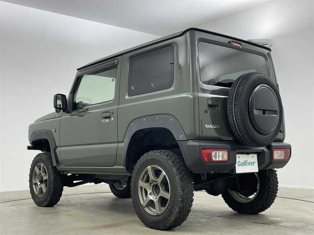 スズキ ジムニー XL 岡山県 2019(令1)年 3.9万km ジャングルグリーン ディスプレイオーディオ/Carplay/HDMI/Bluetooth/4WD/社外16inアルミホイール+サマータイヤ：装着/LEDヘッドライト/シートヒーター/横滑り防止機能/スマートキー/プッシュスタート/純正フロアマット/オーバーフェンダー