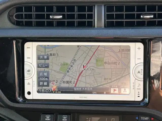 トヨタ アクア G G’s 福岡県 2014(平26)年 9.9万km ブラックマイカ 純正ナビ（BLUETOOTH/ワンセグ/CD）/Bカメラ/LEDヘッドライト/LEDビーム/純正17インチAW/ステアリングスイッチ/アイドリングストップ/純正フロアマット/ETC