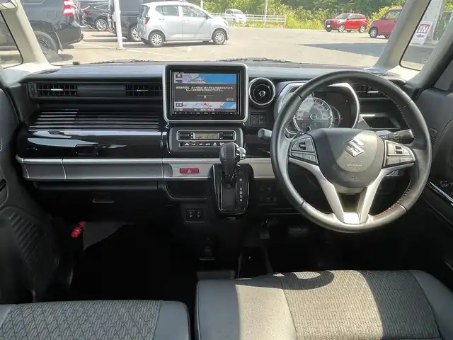 スズキ スペーシア カスタム HYBRID XS ターボ 青森県 2018(平30)年 7.4万km ムーンライトバイオレットPM ４WD/純正オプションナビ/フルセグTV/CD/DVD/BT/全方位/バックカメラ/前席シートヒーター/アイドリングオフ/車線逸脱システム/横滑り防止装置/衝突被害軽減システム/コーナーセンサー/クルーズコントロール/パドルシフト/オートライト/純正フロアマット