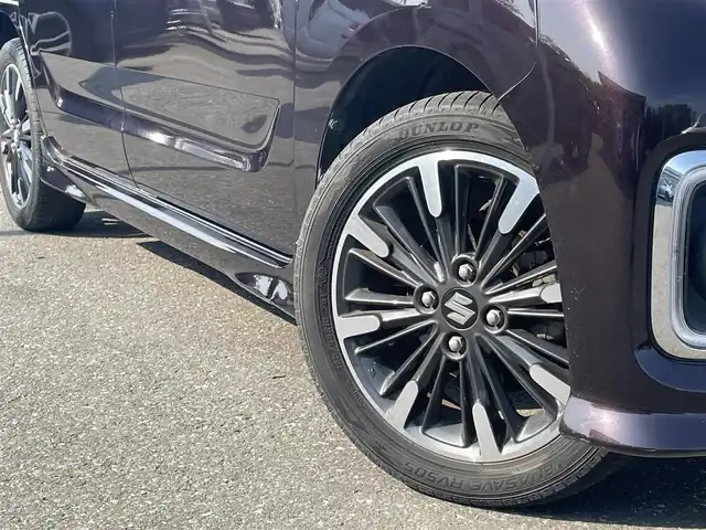 スズキ スペーシア カスタム HYBRID XS ターボ 青森県 2018(平30)年 7.4万km ムーンライトバイオレットPM ４WD/純正オプションナビ/フルセグTV/CD/DVD/BT/全方位/バックカメラ/前席シートヒーター/アイドリングオフ/車線逸脱システム/横滑り防止装置/衝突被害軽減システム/コーナーセンサー/クルーズコントロール/パドルシフト/オートライト/純正フロアマット
