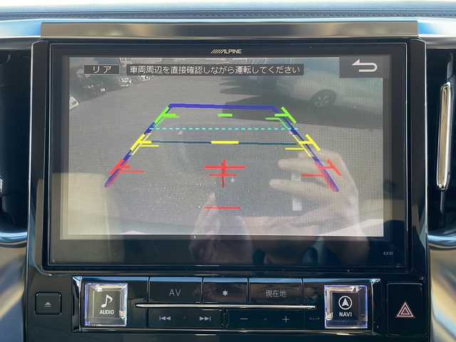 トヨタ アルファードハイブリット G 道東・釧路十勝 2015(平27)年 8.7万km ブラック １０型アルパインナビ　フリップダウンモニター　ＣＤ／ＤＶＤ再生　Ｂｌｕｅｔｏｏｔｈ　フルセグ　バッグカメラ　両側パワースライドドア　クルコン　ドラレコ　ＥＴＣ　純正１７インチＡＷ　ＬＥＤヘッドライト