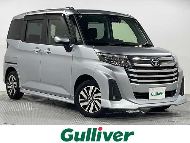 トヨタ ルーミー カスタムG 広島県 2022(令4)年 3.8万km ブライトシルバーM カロッツェリア９型ナビ/バックカメラ/両側パワースライドドア/レーダークルーズコントロール/ＥＴＣ/前後ドラレコ/コーナーセンサー/オートマチックハイビーム/衝突被害軽減ソステム/フォグランプ/レーンキープアシスト/ＬＥＤヘッドライト/エアバッグ(運転席/助手席)/純正14インチアルミホイール