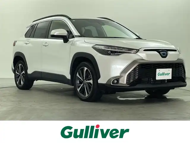 トヨタ カローラ クロス ハイブリッド Z 福島県 2022(令4)年 5.4万km プラチナホワイトパールマイカ ４WD/ディスプレイオーディオ/【AM/FM/Bluetooth】/バックカメラ/ETC/オートライト/LEDヘッドライド/プッシュスタート/スマートキー/スペアキー/コーナーセンサー/ハーフレザーシート/パワーシート（運転席）/ハンドルヒーター/シートヒーター（運転席/助手席）/電動リアゲート