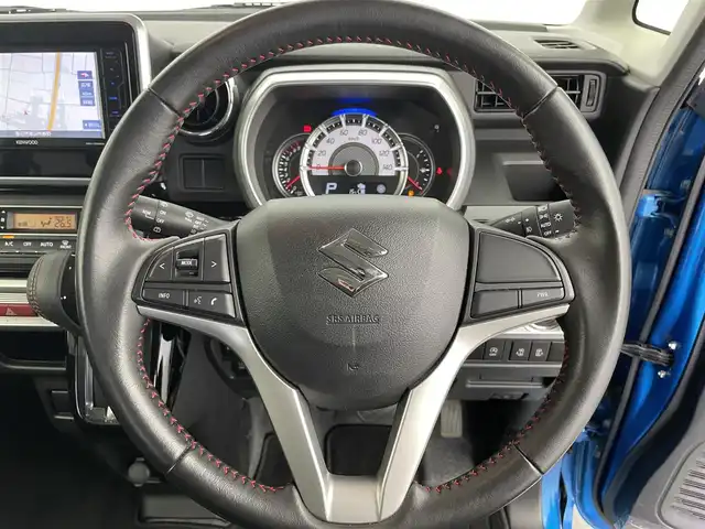 スズキ スペーシア カスタム HYBRID XS 富山県 2018(平30)年 3.4万km ブリスクブルーメタリック/ブラック2トーンルーフ 社外ナビ/ワンセグTV/CD/FM/AM/両側パワースライドドア /ハーフレザー /シートヒーター /LEDヘッドライト/オートライト/フロアマット/ドアバイザー/コーナーセンサー/衝突被害軽減ブレーキ/レーンキープアシスト/純正15インチアルミ/スマートキー/スペアキー/プッシュスタート