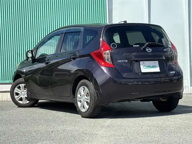 日産 ノート X DIG－S 福岡県 2014(平26)年 5.4万km オーロラモーヴ プッシュスタートボタン/スマートキー/Bluetoothオーディオ/USB入力端子/フルセグTV/純正ホイルカバー/アイドリングストップ