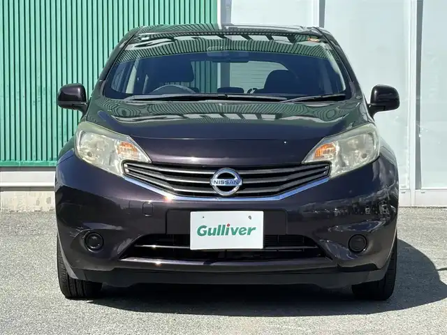 日産 ノート X DIG－S 福岡県 2014(平26)年 5.4万km オーロラモーヴ プッシュスタートボタン/スマートキー/Bluetoothオーディオ/USB入力端子/フルセグTV/純正ホイルカバー/アイドリングストップ