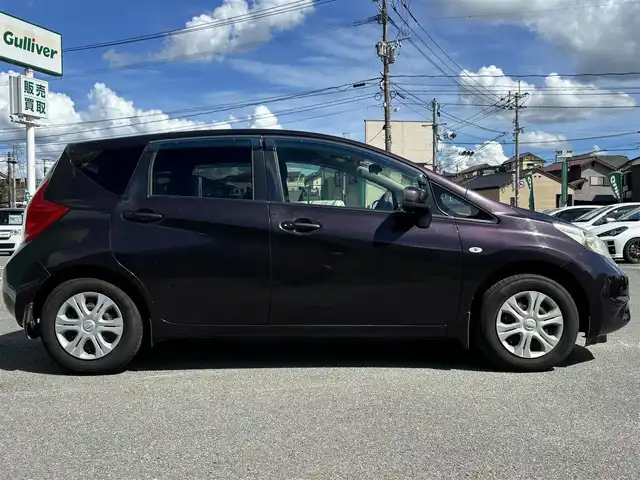 日産 ノート X DIG－S 福岡県 2014(平26)年 5.4万km オーロラモーヴ プッシュスタートボタン/スマートキー/Bluetoothオーディオ/USB入力端子/フルセグTV/純正ホイルカバー/アイドリングストップ