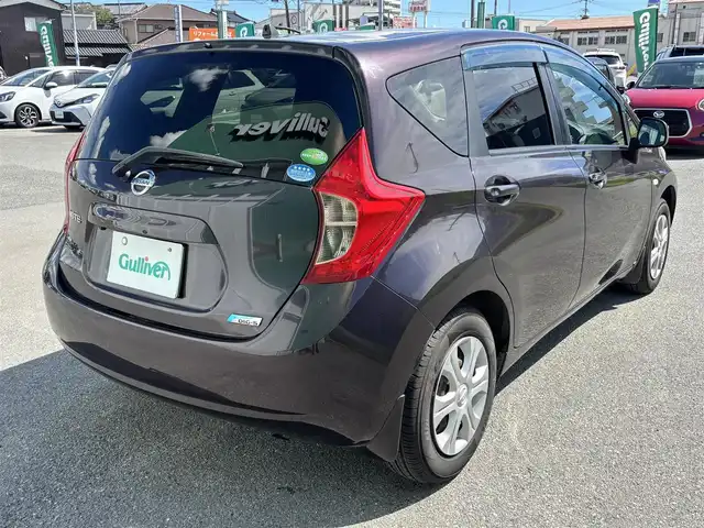 日産 ノート X DIG－S 福岡県 2014(平26)年 5.4万km オーロラモーヴ プッシュスタートボタン/スマートキー/Bluetoothオーディオ/USB入力端子/フルセグTV/純正ホイルカバー/アイドリングストップ