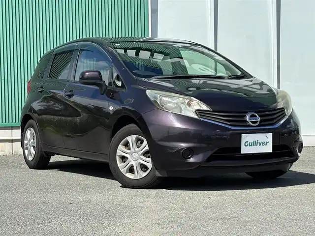 日産 ノート X DIG－S 福岡県 2014(平26)年 5.4万km オーロラモーヴ プッシュスタートボタン/スマートキー/Bluetoothオーディオ/USB入力端子/フルセグTV/純正ホイルカバー/アイドリングストップ