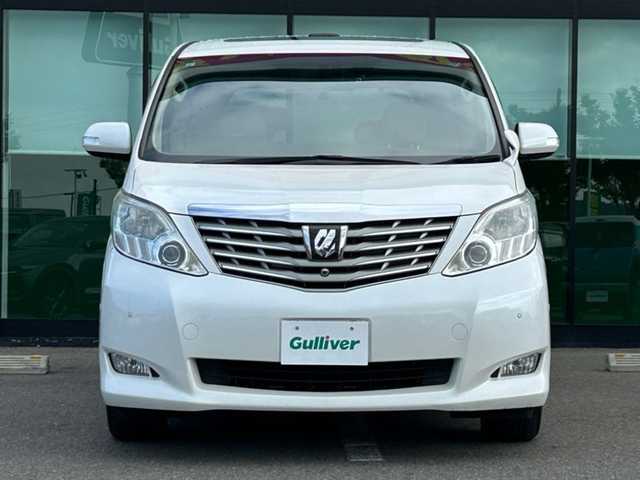 トヨタ アルファード 350G Lパッケージ 和歌山県 2011(平23)年 10.3万km ホワイトパールクリスタルシャイン 純正8インチナビ/フルセグTV/CD/DVD/バックカメラ/ビルトインETC/前後ドライブレコーダー/純正フリップダウンモニター/サンルーフ/両側パワースライドドア/電動リアゲート/クルーズコントロール/クリアランスソナー/革本木目ステアリング/ステアリングスイッチ/レザーシート/全席パワーシート/シートメモリー/運転席シートヒーター/オットマン/クールボックス/HIDヘッドライト/フォグランプ/オートライト/オートワイパー/電動格納ミラー/純正17インチAW/プッシュスタート/スマートキー/スペアキー/取扱説明書