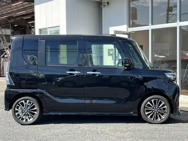 ダイハツ タント カスタム RS 山口県 2025(令7)年 0.3万km ブラックマイカメタリック 純正9インチディスプレイオーディオ/BluetoothAudio/カープレイ対応/フルセグTV＆バックカメラ/LEDオートライト/LEDフォグ/両側パワースライドドア/フロントシートヒーター/スマートキー/スマートアシスト