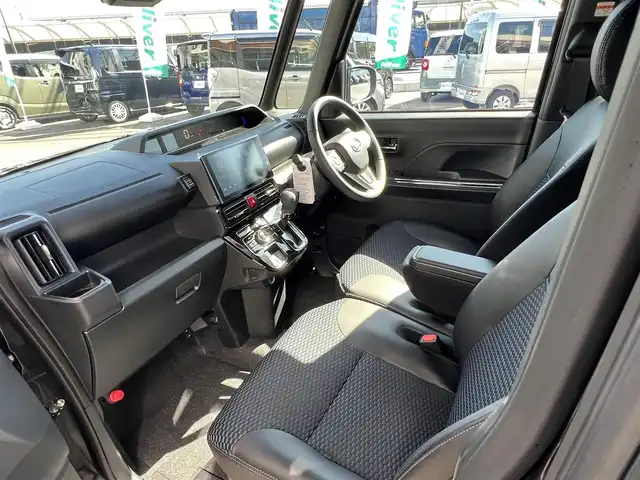 ダイハツ タント カスタム RS 山口県 2025(令7)年 0.3万km ブラックマイカメタリック 純正9インチディスプレイオーディオ/BluetoothAudio/カープレイ対応/フルセグTV＆バックカメラ/LEDオートライト/LEDフォグ/両側パワースライドドア/フロントシートヒーター/スマートキー/スマートアシスト