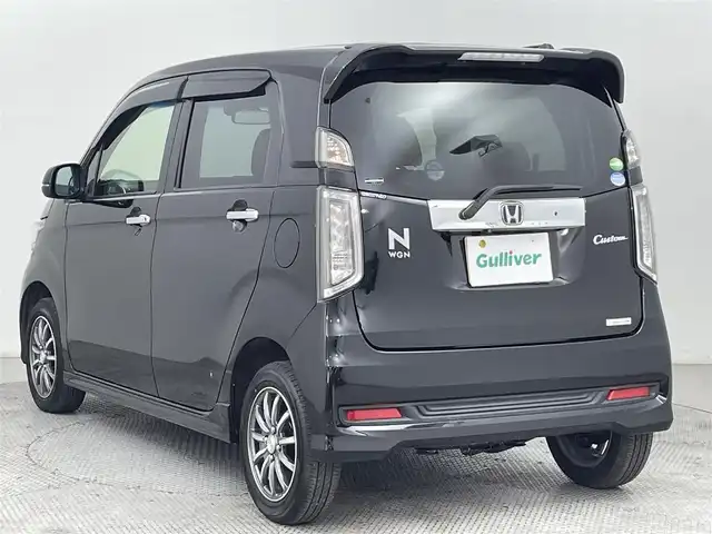 ホンダ Ｎ ＷＧＮ カスタム G ターボパッケージ 道央・札幌 2014(平26)年 5.1万km スマートブラック ・４WD/・DOPギャザーズ7型メモリーナビ/　CD/DVD/SD/USB/フルセグTV/・ステアリングスイッチ/・バックカメラ/・純正エンジンスターター/・あんしんパッケージ/・CTBA(シティブレーキアクティブシステム)/・横滑り防止装置/・ABS/・クルーズコントロール/・パドルシフト/・プラズマクラスター付AAC/・オートライト/・キセノンヘッドライト/・フォグランプ/・ミラーウィンカー/・ミラーヒーター/・ドアバイザー/・純正フロアマット/・プッシュスタート/・スマートキー/・スペアキー/・取扱説明書