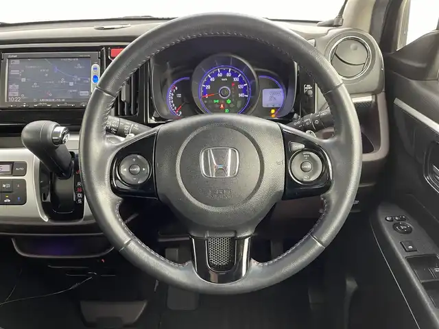 ホンダ Ｎ ＷＧＮ カスタム G ターボパッケージ 道央・札幌 2014(平26)年 5.1万km スマートブラック ・４WD/・DOPギャザーズ7型メモリーナビ/　CD/DVD/SD/USB/フルセグTV/・ステアリングスイッチ/・バックカメラ/・純正エンジンスターター/・あんしんパッケージ/・CTBA(シティブレーキアクティブシステム)/・横滑り防止装置/・ABS/・クルーズコントロール/・パドルシフト/・プラズマクラスター付AAC/・オートライト/・キセノンヘッドライト/・フォグランプ/・ミラーウィンカー/・ミラーヒーター/・ドアバイザー/・純正フロアマット/・プッシュスタート/・スマートキー/・スペアキー/・取扱説明書