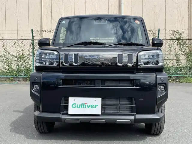 ダイハツ タフト G ダーククロムベンチャー 東京都 2025(令7)年 0.1千km ブラックマイカメタリック 届出済未使用車/登録時走行8km/ガラスルーフ/シートヒーター前席/アイドリングストップ/スマートアシスト/衝突警報機能/衝突回避支援ブレーキ機能/ブレーキ制御付誤発進抑制機能/車線逸脱警報機能/路外逸脱警報機能/ふらつき警報/先行車発進お知らせ機能/標識認識機能/全車速追従機能付オートクルーズコントロール/レーンキープコントロール/オートハイビーム/アダプティブドライビングビーム/電動パーキングブレーキ/オートブレーキホールド/LEDヘッドライト/フォグライト