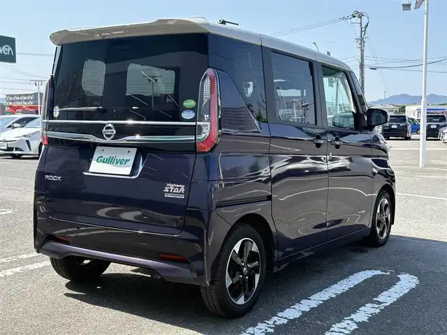 日産 ルークス HWS X プロパイロットED 徳島県 2020(令2)年 0.8万km パープル カラーコード（S45V11）/ワンオーナー車　/エマージェンシーブレーキ　/９型純正ナビゲーション　/（フルセグ/CD/DVD/SD/Bluetooth）/全方位モニター　/プロパイロット　/LEDヘッドライト/LEDデイライト/ハンズフリードア　/両側パワースライドドア　/サーキュレーター　/ＥＴＣ　/電気式パーキングブレーキ/オートホールド/ステアリングリモコン/プッシュスタート　/スペアキー/カーテンエアバック