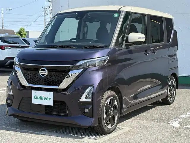 日産 ルークス HWS X プロパイロットED 徳島県 2020(令2)年 0.8万km パープル カラーコード（S45V11）/ワンオーナー車　/エマージェンシーブレーキ　/９型純正ナビゲーション　/（フルセグ/CD/DVD/SD/Bluetooth）/全方位モニター　/プロパイロット　/LEDヘッドライト/LEDデイライト/ハンズフリードア　/両側パワースライドドア　/サーキュレーター　/ＥＴＣ　/電気式パーキングブレーキ/オートホールド/ステアリングリモコン/プッシュスタート　/スペアキー/カーテンエアバック