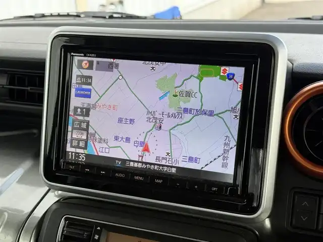 スズキ スペーシア ギア HYBRID XZターボ 佐賀県 2020(令2)年 5.8万km オフブルーメタリック/ガンメタリック2トーンルーフ 純正9型ナビゲーション「CN-RZ853」/・AM/FM/CD/DVD/フルセグ/BT//・アラウンドビューモニター/カラーヘッドアップディスプレイ/両側パワースライドドア/純正OPシートカバー/ステアリングリモコン/ビルトインETC/LEDヘッドライト/・オートマチックハイビーム/スマートキー/フロアマット/ドアバイザー/新車保証書/取扱説明書/スペアキー1本/スズキ セーフティサポート/・クルーズコントロール/・デュアルセンサーブレーキサポート/・誤発進抑制機能（前方・後方）/・車線逸脱警報機能/・車線逸脱抑制機能/・ふらつき警報機能/・先行車発進お知らせ機能/・標識認識機能/・後退時ブレーキサポート/・ESP（車両走行安定補助システム）/・ヒルホールドコントロール