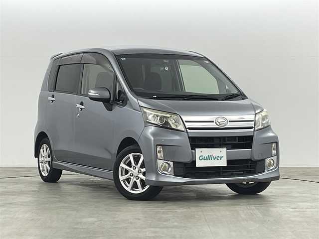 ダイハツ ムーヴ カスタム X SA 福島県 2013(平25)年 10.7万km タングステングレーM スマートアシスト/・衝突軽減システム/・AAC/・コーナーセンサー/・駐車支援システム/純正８インチＳＤナビ（NSZN-W63D）/・ＥＴＣ/・ＴＶ/・Bluetooth/・ＦＭ／ＡＭ/前後ドライブレコーダー/ＬＥＤヘッドライト/オートライト/純正アルミホイール/純正フロアマット/純正ドアバイザー/プッシュスタート/スマートキー/アイドリングストップ/ウィンカーミラー