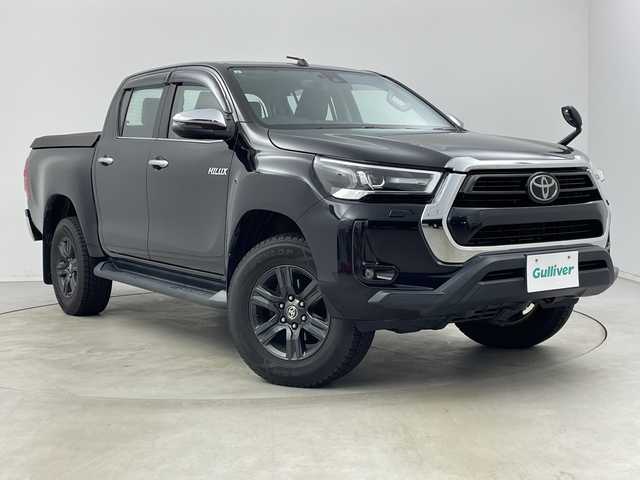 トヨタ ハイラックス Z 新潟県 2021(令3)年 6万km アティチュードブラックマイカ 4WD/11インチアルパインフローティングナビ/　フルセグTV/Bluetooth/CD/DVD/USB/HDMI/プリクラッシュセーフティ/レーンキープアシスト/レーダークルーズコントロール/前後コーナーセンサー/バックモニター/ETC/LEDヘッドライト/アイドリングストップ/横滑り防止装置/純正トノカバー/純正ベッドライナー/レザー調シートカバー