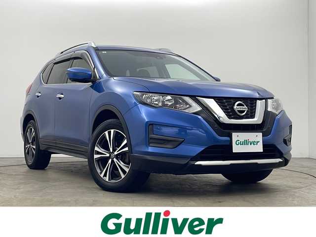 日産 エクストレイル 20X 秋田県 2017(平29)年 2.8万km シャイニングブルー 4WD/純正ナビ/（FM/AM/Bluetooth/フルセグTV/CD/DVD）/電動リアゲート/サンルーフ/カプロンシート/横滑り防止装置/コーナーセンサー/ダウンヒルアシスト/アイドリングストップ/ビルトインETC/ステアリングリモコン/前席シートヒーター/2WD⇔4WD切り替えスイッチ/電動格納ミラー/プッシュスタート/スマートキー/純正アルミホイール/社外フロアマット/ルーフレール/ドアバイザー