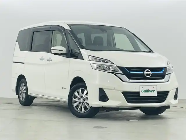 日産 セレナ e－パワー XV 福島県 2018(平30)年 4.8万km ブリリアントホワイトパール エマージェンシーブレーキ/・車線逸脱警報装置/・標識認識機能/・クリアランスソナー/社外ナビ/・型番：CN-RX03D/・フルセグTV/・BT/BD/CD/DVD/MSV/・アラウンドビューモニター/・ETC/両側パワースライドドア/クルーズコントロール/アイドリングストップ/革巻きステアリング/・ステアリングリモコン/・ステアリングヒーター/シートヒーター(運転席/助手席)/ヘッドライトレベライザー/・オートライト/プッシュスタート/・スマートキー/電動格納ミラー/純正フロアマット