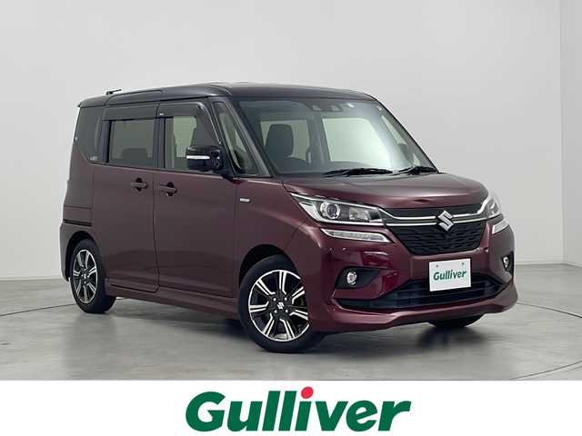 スズキ ソリオ バンディット HV MV 群馬県 2020(令2)年 4.2万km クラレットレッドメタリック/ブラック2トーンルーフ 純正８型ナビ　全周囲カメラ　両側電動スライドドア　パドルシフト　革巻きステアリング　前後ドラレコ　衝突被害軽減ブレーキ　レーンアシスト　クリアランスソナー　アダプティブクルーズコントロール　禁煙車