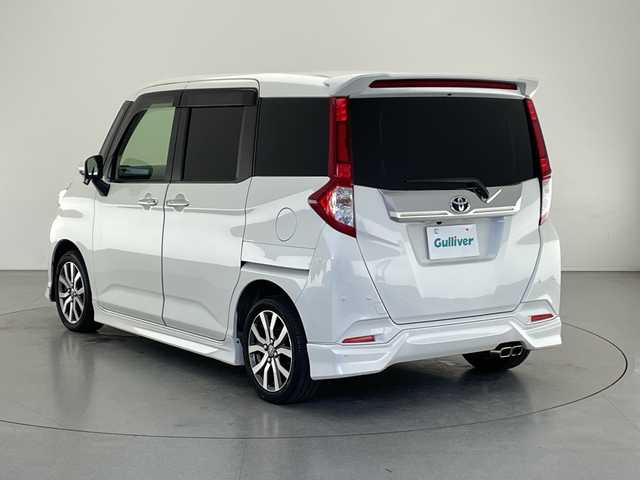 トヨタ ルーミー カスタムG－T 長野県 2019(平31)年 6万km パールホワイトⅢ 純正SDナビ&フルセグTV&CD&BT/クルーズコントロール/車線逸脱警報/衝突軽減ブレーキ/コーナーセンサー/両側パワースライドドア/ステアリングスイッチ/2列目サンシェード/バックカメラ/ビルトインETC/LEDヘッドライト/フロントフォグランプ/電動格納ミラー/ウィンカーミラー/純正15インチAW装着/純正フロアマット/純正ドアバイザー/社外フロントエアロ/フロントモデリスタエアロ積込/プッシュスタート/スマートキー