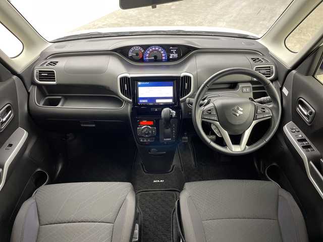 スズキ ソリオ バンディット HV MV 群馬県 2019(平31)年 1.7万km ピュアホワイトP 社外８インチナビ　全周囲カメラ　レーダークルーズコントロール　両側パワースライドドア　ＬＥＤ　ハイビームアシスト　シートヒーター　純正１５インチＡＷ　ＨＵＤ　パドルシフト　パドルシフト　ＥＴＣ　禁煙車