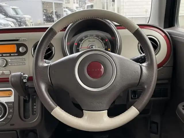 スズキ ラパン ショコラ X 山形県 2014(平26)年 3.7万km シャンパンピンクPM 禁煙車/４ＷＤ/シートヒーター/スマートキー/ＨＩＤヘッドライト/オートエアコン/純正１４インチアルミ/ショコラ専用合皮シート/アイドリングストップ/電動格納ミラー/盗難防止装置/プライバシーガラス/スタッドレス車載