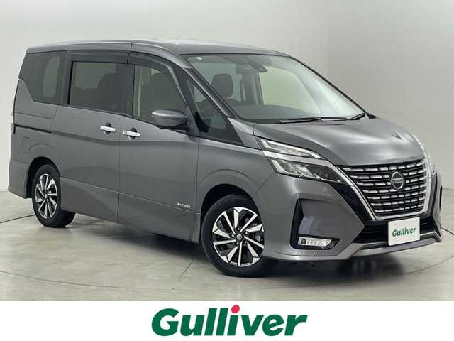 日産 セレナ ハイウェイスター V 福岡県 2021(令3)年 4.6万km ダークメタルグレー 純正大型ナビ/（ＣＤ　ＤＶＤ　ＢＴ　フルセグＴＶ） /純正フリップダウンモニター　/アラウンドビューカメラ /ETC 　/ドライブレコーダー　/プロパイロット　/エマージェンシーブレーキ /レーンキープアシスト　/コーナーセンサー 　/ブラインドスポットモニター　/デジタルルーミムラー　/電動パーキング　/オートブレーキホールド　/両側パワースライドドア　/オートライト/LEDヘッドライト/フォグランプ