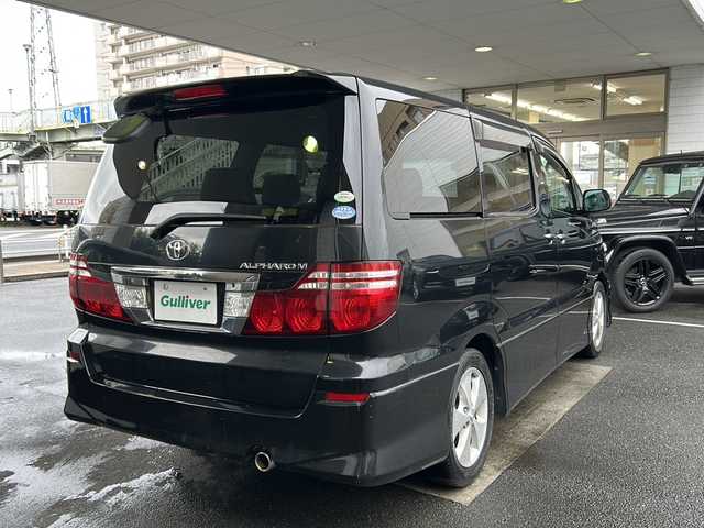 トヨタ アルファード Ｇ AS プライムセレクションⅡ 京都府 2007(平19)年 14万km ブラックマイカ ＳＤディーラーOPナビ　/（NH2N-W57)/後席フリップダウンモニター　/デュアルエアバッグ　/シングルエアバッグ/リアスポイラー/５ドア　/３列シート　/CD再生/ＤＶＤ再生機能有　/純正アルミホイール　/両側パワースライドドア　/ワンセグTV　/純正ETC　　/バックカメラ/パワーステアリング/パワーウィンドウ