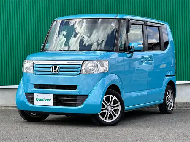 ホンダ Ｎ ＢＯＸ G Lパッケージ 宮城県 2014(平26)年 7.5万km イノセントブルーメタリック 助手席側パワースライド/社外ルームミラー型前後ドラレコ/純正14インチアルミホイール/CDチューナー/AM/FM/USB/AUX/純正フロアマット/サイドバイザー/スマートキー/プッシュエンジンスタート/電動格納ドアミラー/オートエアコン
