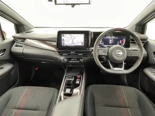 日産 オーラ ニスモ 熊本県 2021(令3)年 2.2万km スーパーブラック ワンオーナー/純正9インチナビ（BT・フルセグ・CD・DVD・SD・USB）/全方位カメラ/ビルトインETC/純正前方ドライブレコーダー/インテリジェントエマージェンシーブレーキ/踏み間違い衝突防止アシスト/標識認識機能/車線逸脱警報/車線逸脱防止支援システム/ふらつき警報機能/ブラインドスポットモニター/横滑り防止/前後クリアランスソナー/ハーフレザーシート/テレビキャンセラー/デジタルインナーミラー/オートホールド/オートライト/オートマチックハイビーム/LEDヘッドライト/スマートキー/プッシュスタート