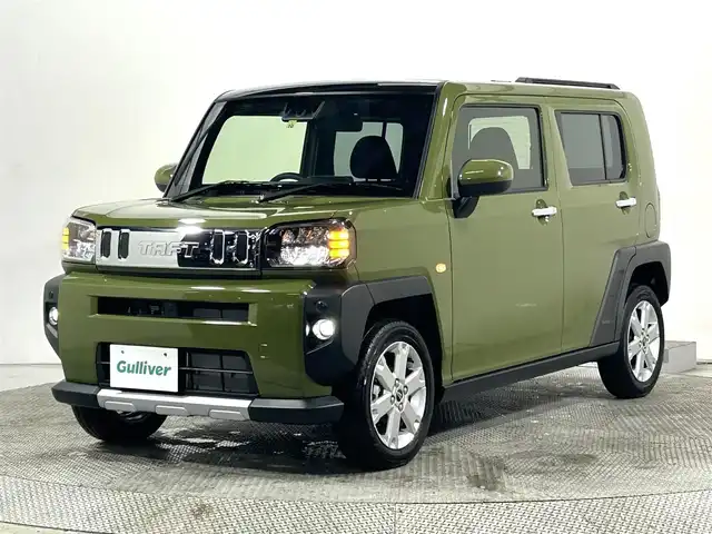 ダイハツ タフト G ターボ クロムベンチャー 大阪府 2022(令4)年 1.8万km フォレストカーキメタリック ガラスルーフ 純正ナビ(フルセグ/DVD再生/Bluetooth) バックカメラ 衝突軽減 レーダークルコン クリアランスソナー レーンアシスト アイドリングストップ シートヒーター