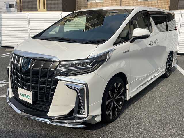 トヨタ アルファードハイブリット エグゼクティブ ラウンジ S 広島県 2019(令1)年 4.7万km ホワイトパールクリスタルシャイン /登録時走行距離/　　　　　　　46213キロ/4WD/メーカーナビ/パノラミックビューモニター/地デジ/JBLサウンドシステム/黒革シート/エアシート/PCS/純正フリップダウンモニター/モデリスタAW/nano/ビルトインETC/新車時整備手帳/　　【保証書】/取扱説明書/
